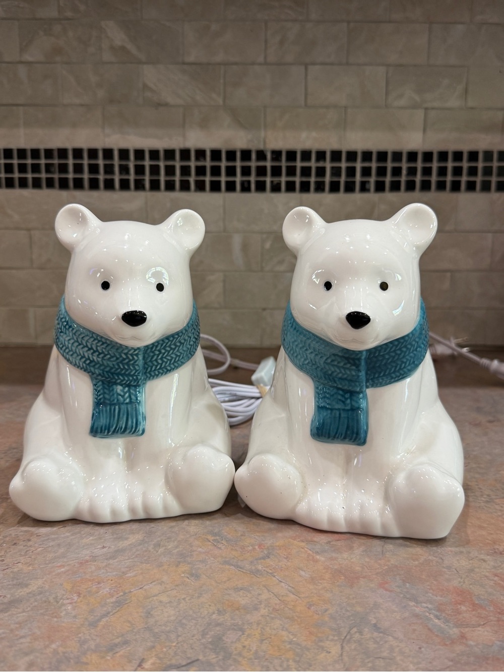Pillowfort Nightlight Polar Bear White Target Ceramic Light Set Nursery Set of 2